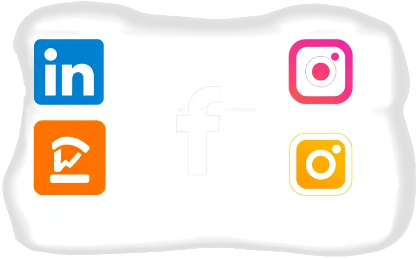 Ícones de Redes Sociais: LinkedIn, Facebook, Instagram